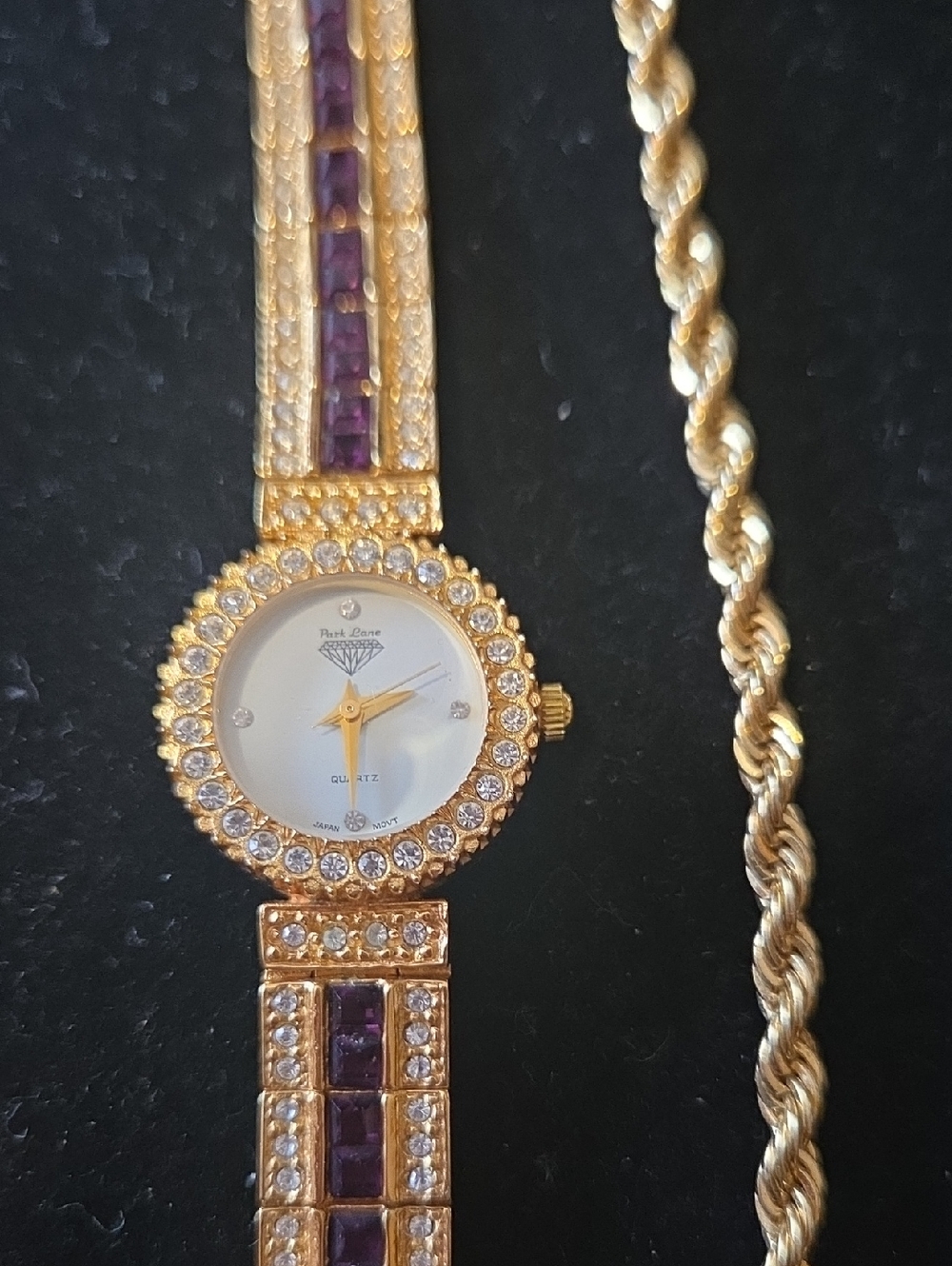 Park Lane Gold and Purple Crystal Bracelet Watch